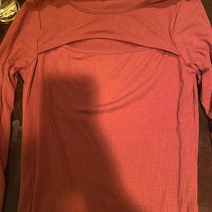 long sleeve cut out top